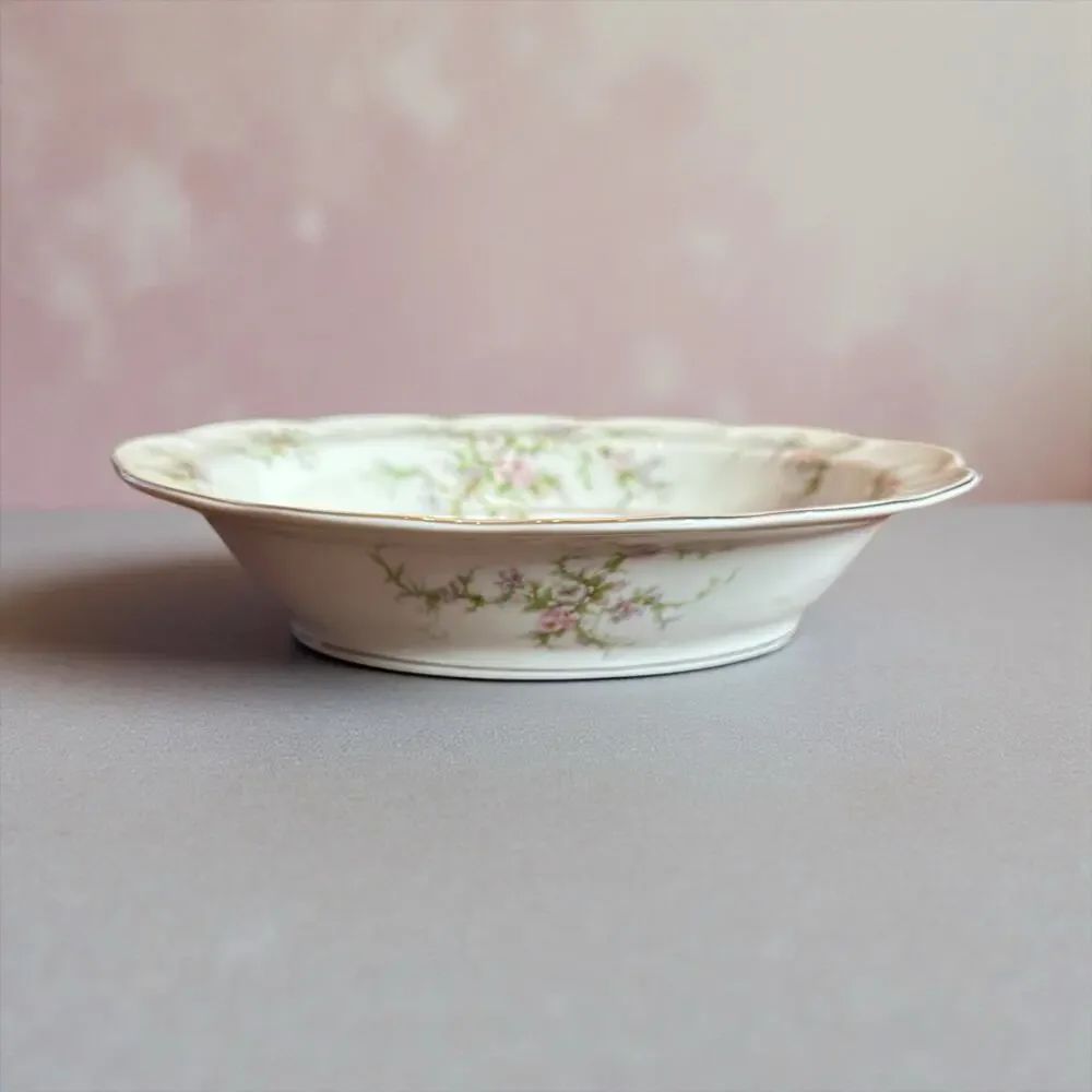 Vtg Theodore‎ Haviland Rosalinde Oval Vegetable Serving Bowl 9 3/4” Pink Floral